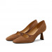 Nubucked leather Mary Jane pumps