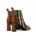 Brown British Style Classic Plaid Heeled Boots