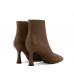 Elegant fashion brown soft sheepskin high-heeled ankle boots