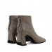 Embossed Lambskin Metal Square Toe Heeled Boots