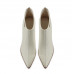 Genuine leather white shoes elegant stiletto high-heeled ankle boots