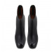 New black leather simple high-heeled ankle boots