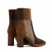 New color-block chunky heel high-heeled fleece boots