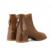 Patent Round Toe Chunky Heel Booties