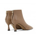 Winter new black leather high-heeled nude boots