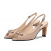 All-match real sheepskin foreign style fish mouth nude high-heeled shoes women's thick-heeled sandals