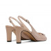 All-match real sheepskin foreign style fish mouth nude high-heeled shoes women's thick-heeled sandals