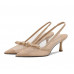 New mesh bowknot Baotou empty stiletto high-heeled sandals