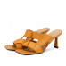 New Summer Yellow Leather High Quality High Heel Sandals