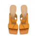 New Summer Yellow Leather High Quality High Heel Sandals