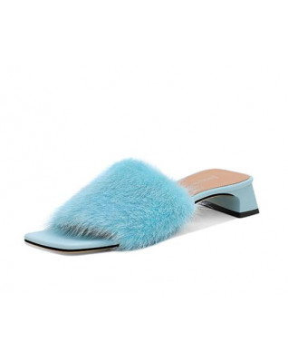 Summer celebrity light luxury mink sandals