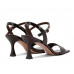 Trendy Chocolate Mirror Leather Strap High Heel Sandals