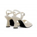 White leather one word open toe high heel sandals