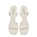 White leather one word open toe high heel sandals