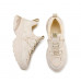 Front Lace Up Round Toe Daddy Shoes Trendy Comfort Thick Sole Apricot Plus Velvet Casual Sneakers